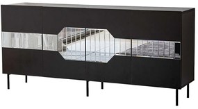 Μπουφές Milan 552NOS1806 180x40x80cm Black-Fume Μοριοσανίδα, Μελαμίνη