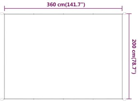 vidaXL Τέντα Κάθετη Ανοιχτό Πράσινο 200 x 360 εκ. από Ύφασμα Oxford