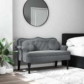 vidaXL Παγκάκι Σκούρο Γκρι 120,5 x 65 x 75 εκ. Βελούδινο με Μαξιλάρια