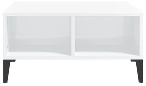 vidaXL Τραπεζάκι Σαλονιού Γυαλιστερό Λευκό 60x60x30 εκ. Μοριοσανίδα