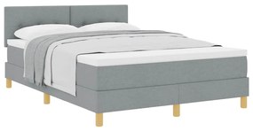 vidaXL Κρεβάτι box spring με στρώμα Ανοιχτό γκρι 140 x 200 cm ύφασμα