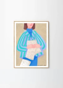 Πόστερ Love Letters Iga Kosicka (30x40) cm Μοβ/Γαλαζοπράσινο Sustainable Paper THE POSTER CLUB