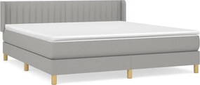 vidaXL Κρεβάτι Boxspring με Στρώμα Αν. Πράσινο 160x200εκ Υφασμάτινο