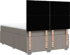 vidaXL Κρεβάτι Boxspring με Στρώμα Taupe 140x190 εκ. Υφασμάτινο