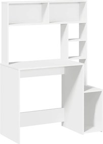 Γραφείο vidaXL με ράφια Λευκό 100x45x140 cm Κατασκευασμένο ξύλο
