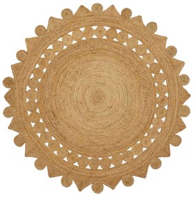 vidaXL Χαλί Καφέ Ø 180 εκ. Γιούτα