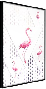 Αφίσα - Flamingos and Triangles - 20x30 - Μαύρο - Χωρίς πασπαρτού