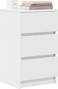 vidaXL Κομοδίνα με 3 συρτάρια 2 τεμάχια Λευκό 39x35x65 εκ.