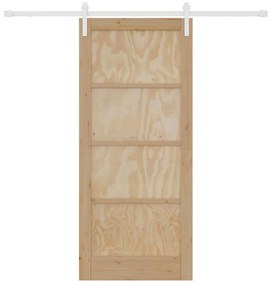 vidaXL Συρόμενη Πόρτα Φυσικό και λευκό 86 x 198.5 cm