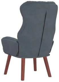 vidaXL Χαλαρωτική Πολυθρόνα Σκούρο γκρι 69 x 74 x 93 εκ. Βελούδο