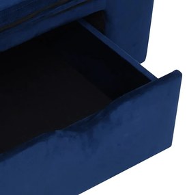vidaXL Καναπές - Κρεβάτι Σκύλου με Συρτάρι Μπλε 75x50x38 εκ. Βελουτέ