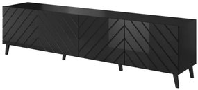 TV stand 200 ABETO mat black/ gloss black DIOMMI CAMA-ABETO-RTV-200-CZ/CZ