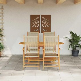 vidaXL Πτυσσόμενο Τραπέζι Κήπου 5 pcs Μπεζ 160x85x75 εκ.