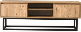 Έπιπλο Τηλεόρασης Μαύρο / Πεύκο CECRELA 180x40x50