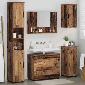 vidaXL Σετ Επίπλων Μπάνιου με ράφι 5 pcs Παλαιό ξύλο 30 x 35 x 192 εκ.