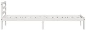 vidaXL Κρεβάτι με κεφαλάρι Λευκό 210 x 80 εκ Μασίφ ξύλο πεύκου