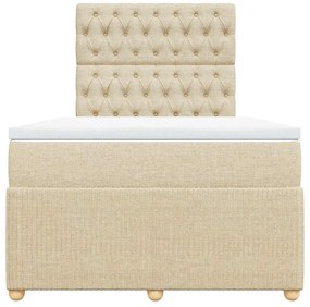 vidaXL Κρεβάτι Boxspring με Στρώμα Κρεμ 120x200 εκ. Υφασμάτινο