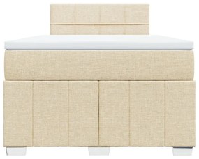 Κρεβάτι Boxspring με Στρώμα Κρεμ 120x200 εκ. Υφασμάτινο - Κρεμ