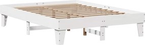 vidaXL Σκελετός Κρεβ. Χωρίς Στρώμα Λευκό 140x200 εκ Μασίφ Πεύκο