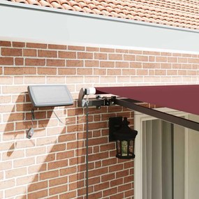 vidaXL Τέντα Πτυσσόμενη Χειροκίνητη με LED Μπορντό 400x300 εκ.
