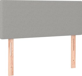 vidaXL Κρεβάτι Boxspring με Στρώμα &amp; LED Αν.Γκρι 80x200 εκ. Υφασμάτινο