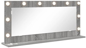 vidaXL Καθρέφτης Vanity με LED Φώτα Γκρι Σομπάνα 100x45x18 εκ