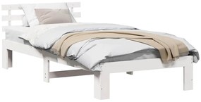 vidaXL Σκελετός Κρεβατιού Λευκό 90 x 200 cm Μασίφ ξύλο πεύκου