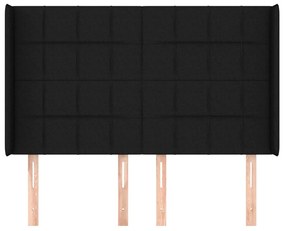 Κεφαλάρι με Πτερύγια Μαύρο 147x16x118/128 εκ. Υφασμάτινο 3119580