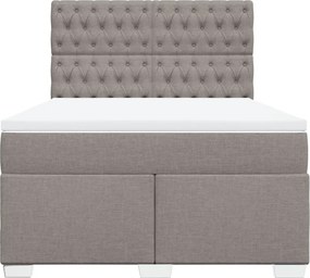 vidaXL Κρεβάτι Boxspring με Στρώμα Taupe 140x190 εκ. Υφασμάτινο