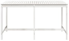 Τραπέζι Κήπου Λευκό 203,5 x 90 x 110 εκ. από Μασίφ Ξύλο Πεύκου - Λευκό