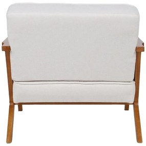 Πολυθρόνα Claudia ύφασμα μπεζ-pe rattan-rubberwood φυσικό 76x74.5x72 εκ.