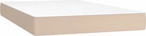 vidaXL Κρεβάτι Boxspring Στρώμα&amp;LED Καπουτσίνο 120x200 εκ. Συνθ. Δέρμα