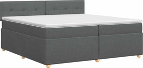 vidaXL Κρεβάτι box spring με στρώμα Σκούρο Γκρι 200 x 200 cm Ύφασμα