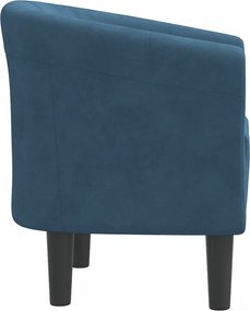 vidaXL Πολυθρόνα Μπάρελ Σκούρο Μπλε Βελούδινη