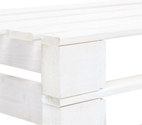 vidaXL Παγκάκι Κήπου από Παλέτες Λευκό Ξύλινο