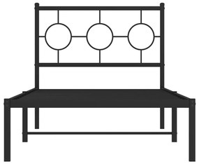 Πλαίσιο Κρεβατιού με Κεφαλάρι Μαύρο 90 x 190 εκ. Μεταλλικό - Μαύρο