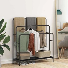 vidaXL Ράφι Ρούχων Μαύρη Οξυά 90 x 30 x 100,5 εκ. Επεξεργασμένο ξύλο