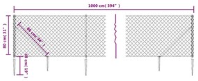 Συρματόπλεγμα Περίφραξης Ανθρακί 0,8 x 10 μ. με Καρφωτές Βάσεις - Ανθρακί