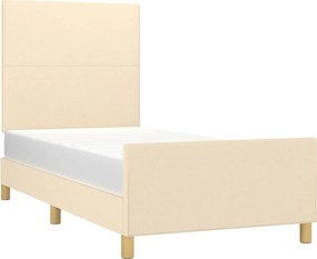 vidaXL Πλαίσιο κρεβατιού χωρίς στρώμα Κρέμα 80x200 cm Ύφασμα