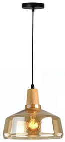 Godren ceiling lamp natural metal-glass D24x19cm 24x24x19 εκ.