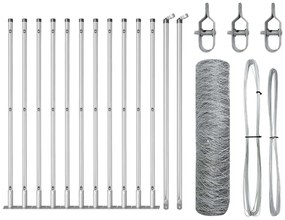 vidaXL Στύλος Περιφράξεων Ασημί