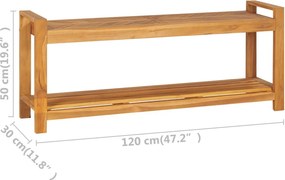 vidaXL Παγκάκι 120 εκ. από Μασίφ Ξύλο Teak