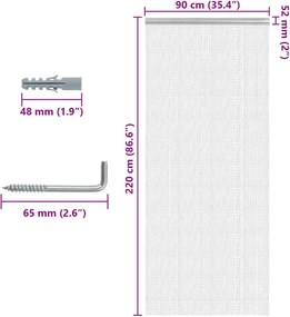 vidaXL Σήτα Πόρτας Αλυσιδωτή 90x220 εκ. από Αλουμίνιο