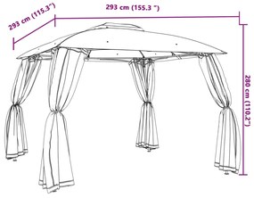 ΚΙΟΣΚΙ ΜΕ ΔΙΠΛΟΥΣ ΤΟΙΧΟΥΣ/ΔΙΧΤΥ TAUPE 2,93X2,93 Μ. ΑΠΟ ΑΤΣΑΛΙ 368450