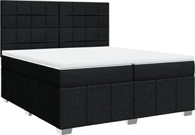 vidaXL Κρεβάτι Boxspring με Στρώμα Μαύρο 200x200 εκ. Υφασμάτινο