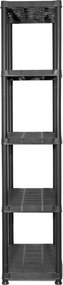 vidaXL Ραφιέρα Αποθήκευσης 5 Επιπέδων Μαύρη 71x38x170 εκ. Πλαστική