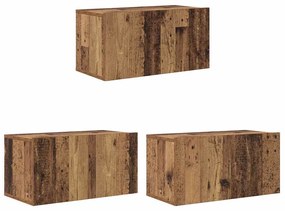 vidaXL Ντουλάπι TV 3 pcs Καφέ 60 x 30 x 30 cm Επεξεργασμένο ξύλο