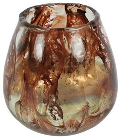 Κηροπήγιο Ρεσώ 013.810922 Φ14x14cm Brown-Multi Γυαλί