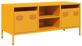 vidaXL Έπιπλο Τηλεόρασης Μουσταρδί 101,5x39x43,5 Ατσάλι Ψυχρής Έλασης