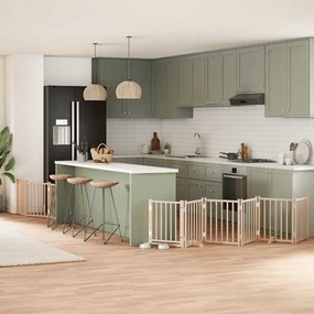 Διαχωριστικό Σκύλων/Πόρτα Πτυσσόμενο 9 Πάνελ 450 εκ Ξύλο Λεύκας